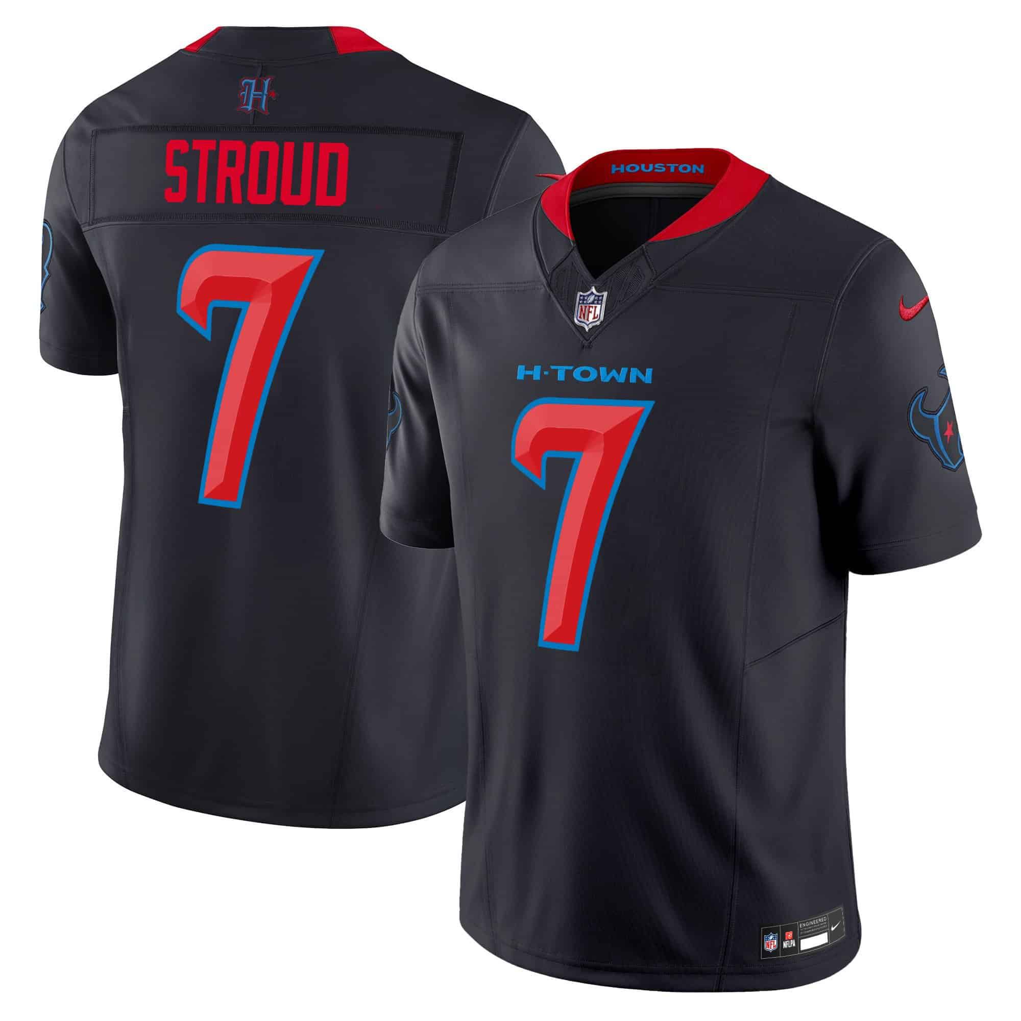 Men Houston Texans #7 Stroud Black 2024 Nike Vapor Limited NFL Jersey